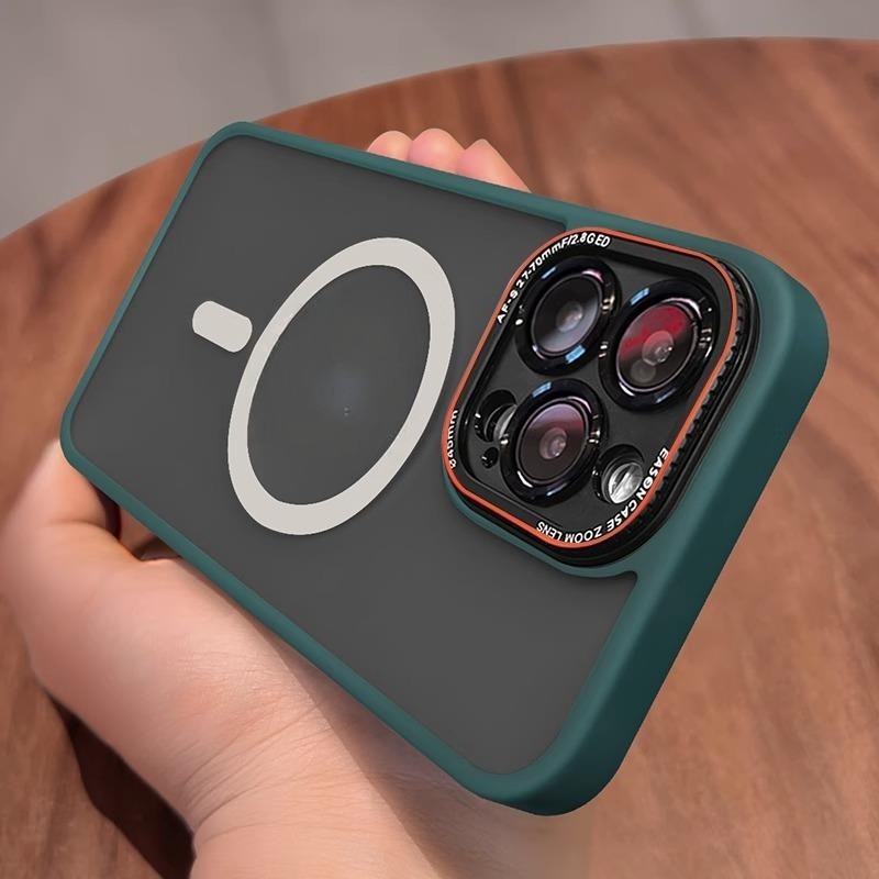 Suitable for Apple 16 Pro Max Phone Case, New Anti-Drop iPhone 16 Pro High-End Skin-Feel Matte 15 Pro Max Full Lens Coverage 14 Pro Magnetic Ultra-Thin Silicone 13 for Men 12 for Women