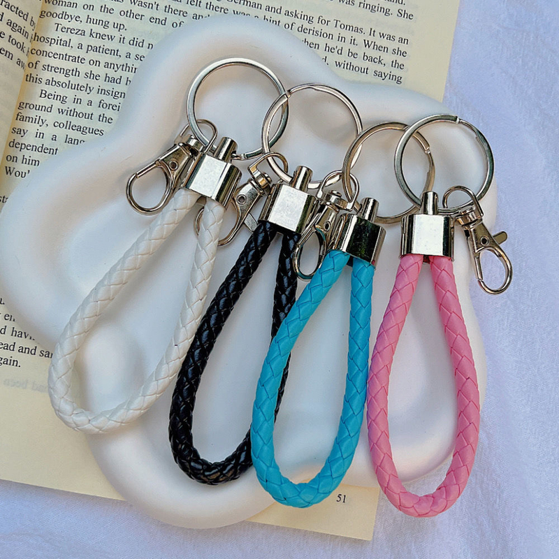 Key Chain Braided Rope Car Key Chain Anti-Lost Key Chain Creative Doll Pendant DIY Hanging Card Set Braided Rope