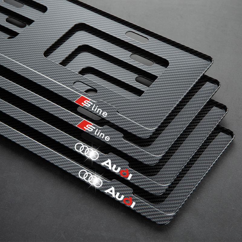 License plate rims apply Audi license plate A1 A1 A3 A4L A6L Q2L A7 Q3Q5Q7Q Q3Q5Q7Q Q3Q5Q7Q Carbon fiber license plate frame