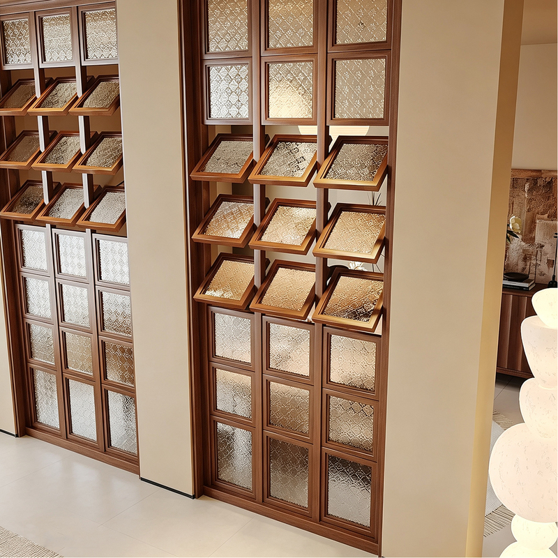 Solid Wood Rotatable Lattice Screen, Modern Minimalist Glass Entryway Partition, Popular on Xiaohongshu, High-End Privacy Divider Solid Wood Rotatable Lattice Screen, Modern Minimalist Glass Entryway Partition, Popular on Xiaohongshu, High-End Privacy Divider