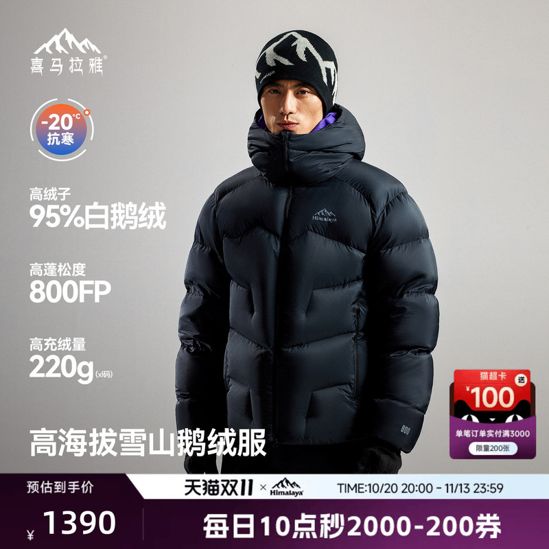Himalaya Jade Dragon down Jacket 800 Fill Power Water-Repellent Goose down Warm Outdoor Snow Mountain Climbing Jacket for Men and Women
