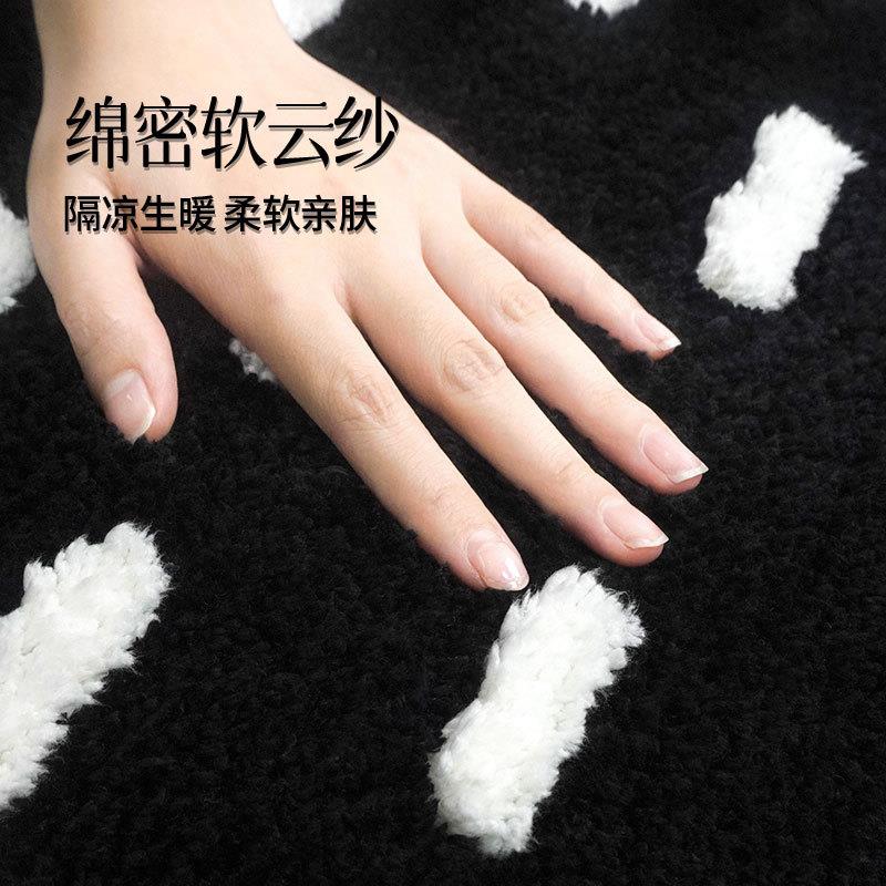 Original lying cat cute style bedroom bedside blanket long strip carpet flocking living room floor mat non-slip thickened blanket