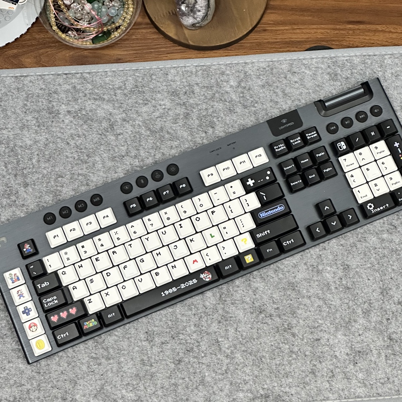 G913 Super Mario Keycaps Red and White Gaming Pixel Pbt Suitable for Logitech G913Tkl G813 G915