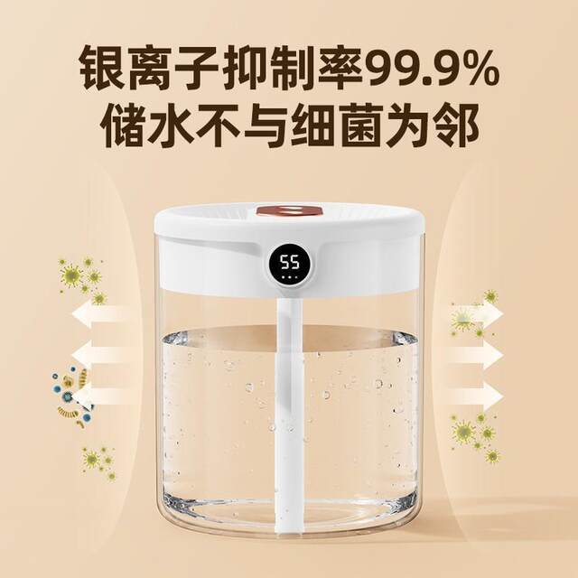 Air Humidifier for Home Use, Quiet 2L Large-Capacity Atomizer for Pregnant Women, Babies, Bedroom, Office Desk, Large Humidifier