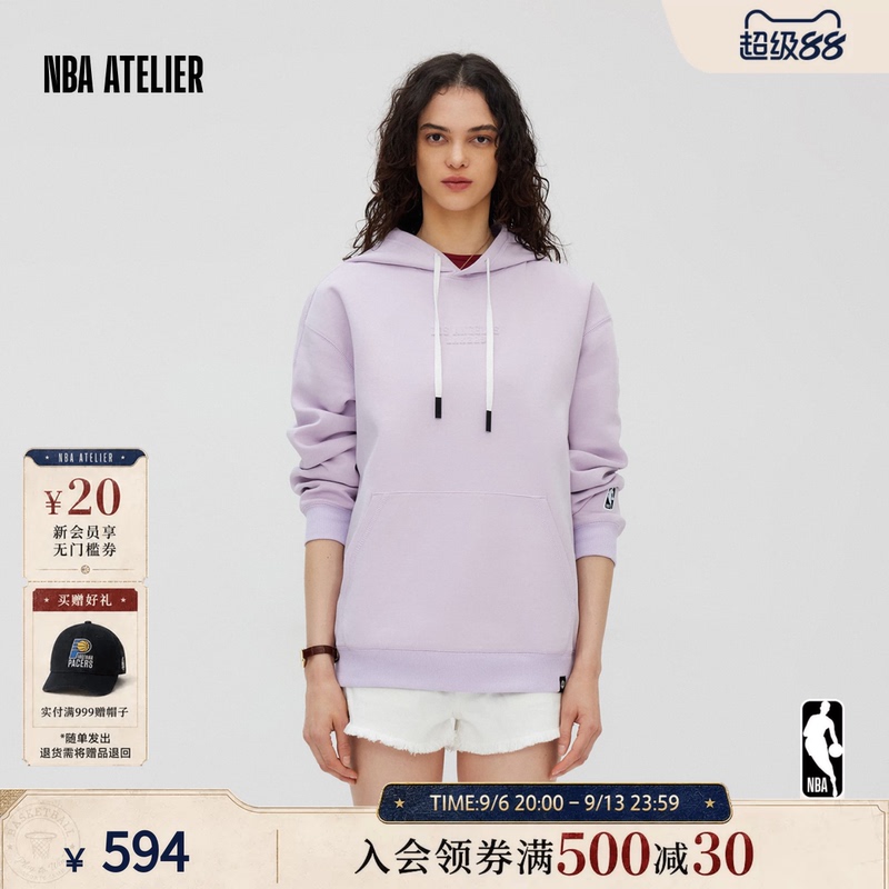 Nba Atelier Lakers Unisex Loose-Fitting Hooded Sweatshirt Purple American-Style Hoodie Top