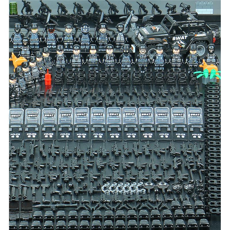 Chinese Building Block Figures Police Play Set City Anti-Explosion Special Police Boy War Figures Assembly Building Blocks