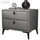 Minimalist Luxury Gray Leather Bedside Table with a High-End Feel, Simple Modern Tech Fabric Black Bedside Cabinet, 2025 New Model Bed Runner