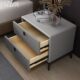 Minimalist Luxury Gray Leather Bedside Table with a High-End Feel, Simple Modern Tech Fabric Black Bedside Cabinet, 2025 New Model Bed Runner