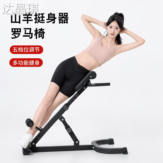 Roman Chair Home-Use Goat Stretch Machine Adjustable Waist Back Abdominal Muscle Multifunctional Trainer Professional Fitness Equipment Bed Bench Pull-Up Machine
