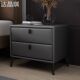 Minimalist Luxury Gray Leather Bedside Table with a High-End Feel, Simple Modern Tech Fabric Black Bedside Cabinet, 2025 New Model Bed Runner