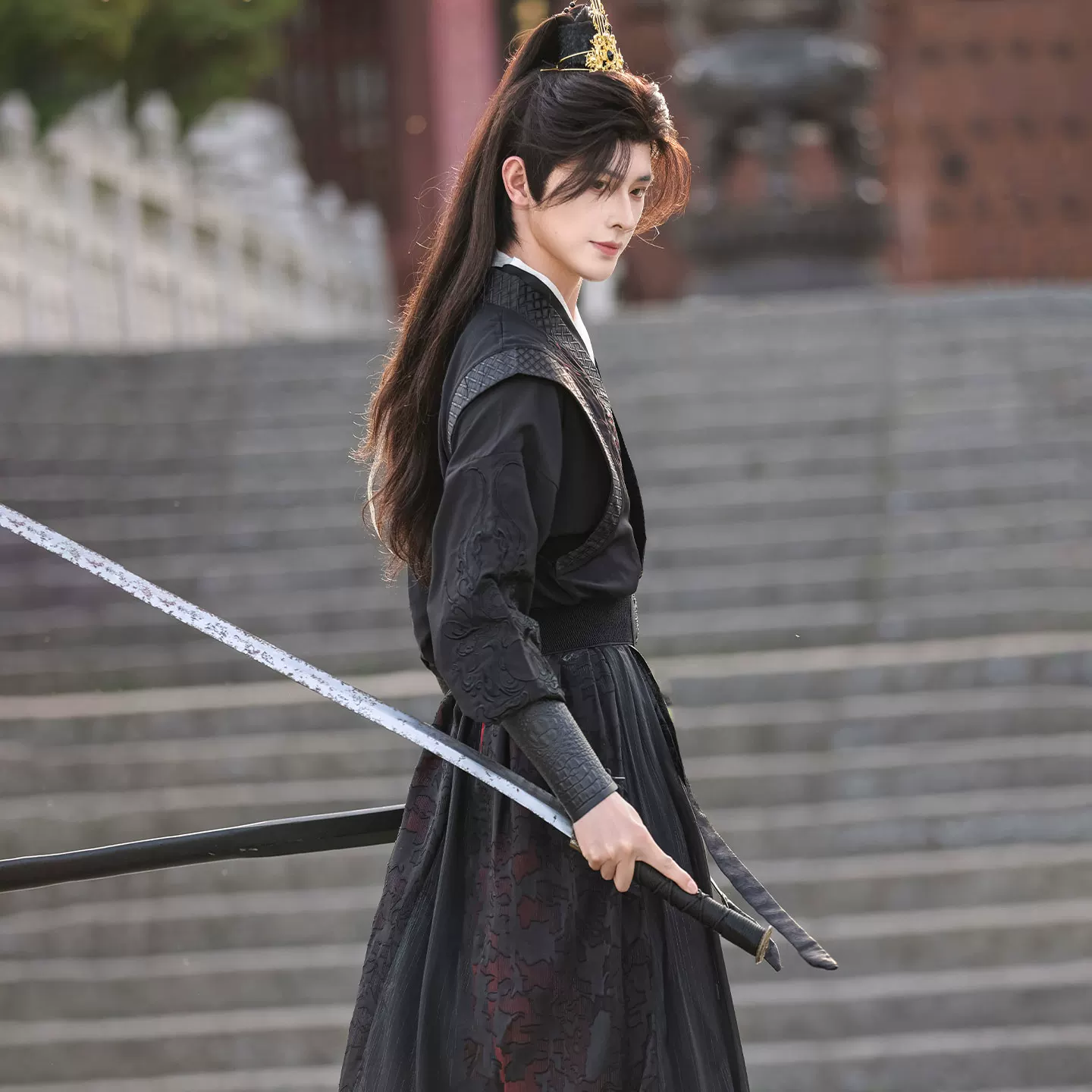 朝韵辞 Original Hanfu [Lotus God] Martial arts knights ancient style embroidery and improved Tang backs and men's and women's ancient costumes