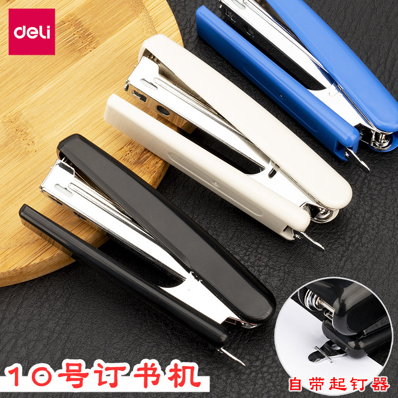 Deli Stapler for Students' Office Macaron Color Multi-Function Large Stationery Stapler Binding Machine Household Stapler stapler labor-saving No. 12 Stapler for Office Supplies
