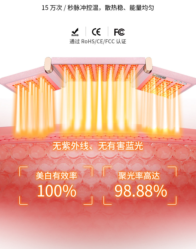 CARYA科光研粉色大排灯三折叠全身美白光疗光子嫩肤家用美容仪 CARYA科光研粉色大排灯三折叠全身美白光疗光子嫩肤家用美容仪