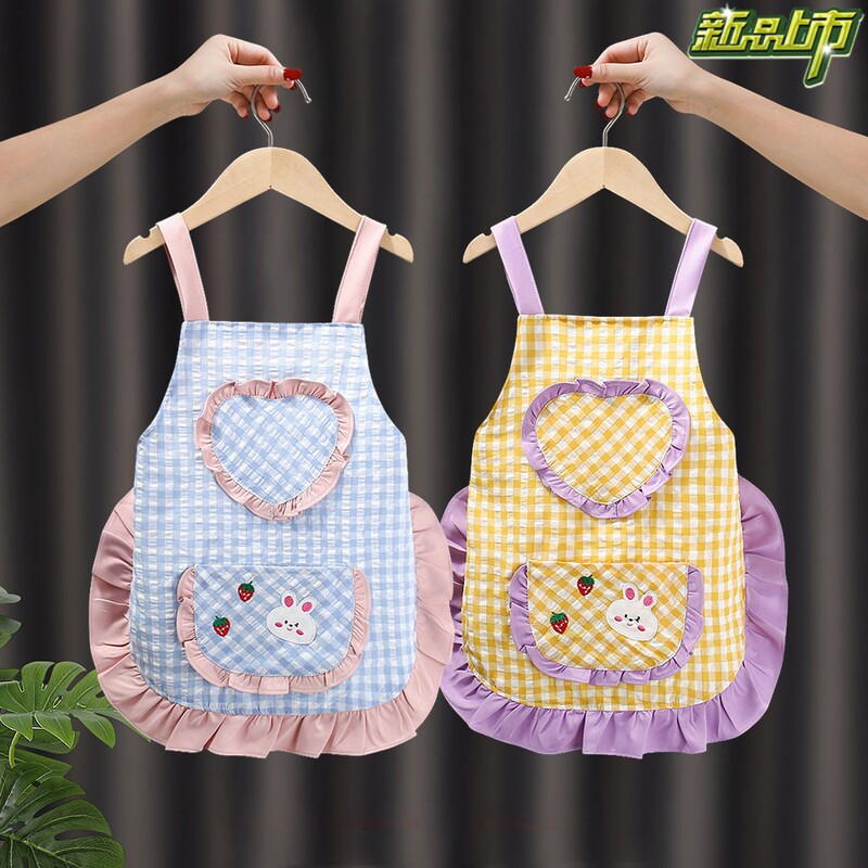 Nido Bear Girls' Smock Waterproof and Stain-Resistant Baby Smock Eating Bib Kindergarten Art Painting Stylish Princess Nido Bear Girls' Smock Waterproof and Stain-Resistant Baby Smock Eating Bib Kindergarten Art Painting Stylish Princess