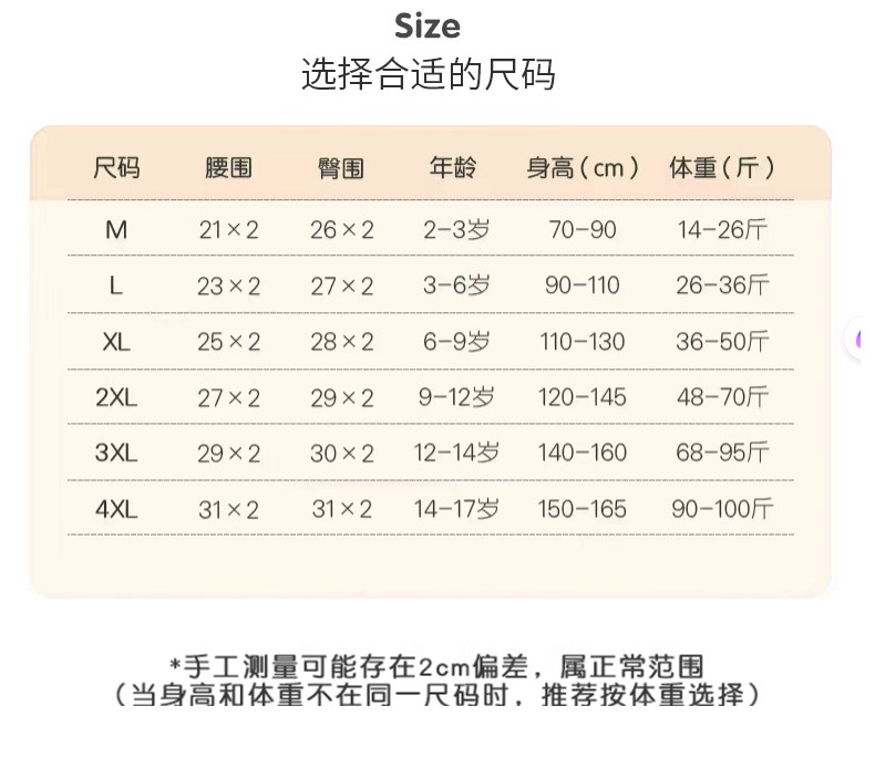 儿童内裤女童纯棉底裆短裤小女孩A类不夹屁屁四角宝宝底裤平角裤 — 9
