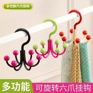 Six-claw hook 360-degree rotating bag rack