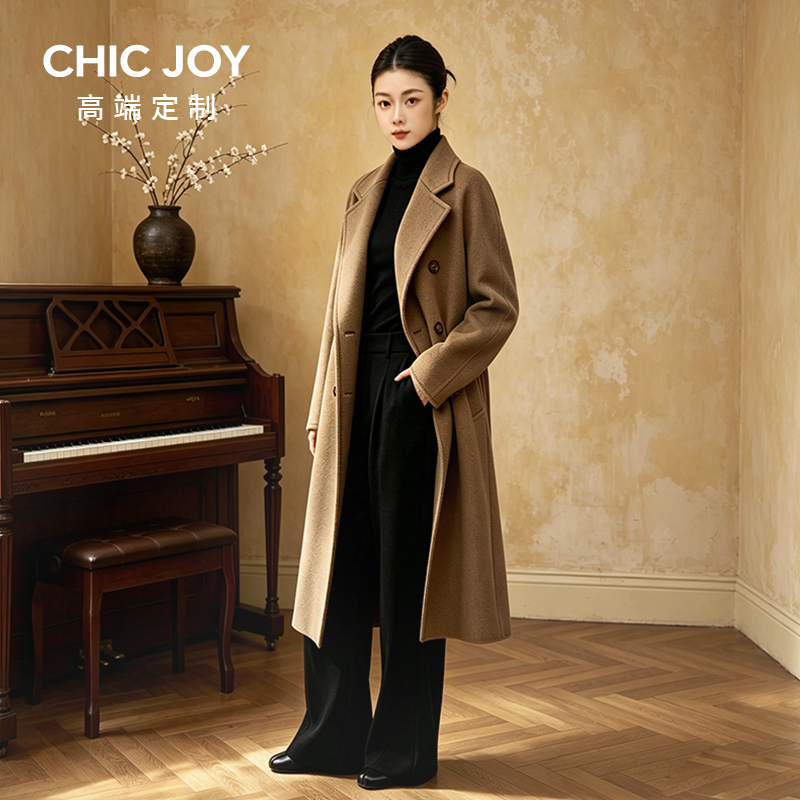 High-End Mid-Length Coat for Women, Double-Sided Camel Color, Thickened Winter Cashmere Wool Coat, High-End Feel 101801 High-End Mid-Length Coat for Women, Double-Sided Camel Color, Thickened Winter Cashmere Wool Coat, High-End Feel 101801
