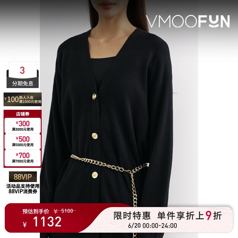 【Limited Time Discount 10% off】Michael Michael Kors Women's Autumn Cardigan Sweater Jacket with Belt