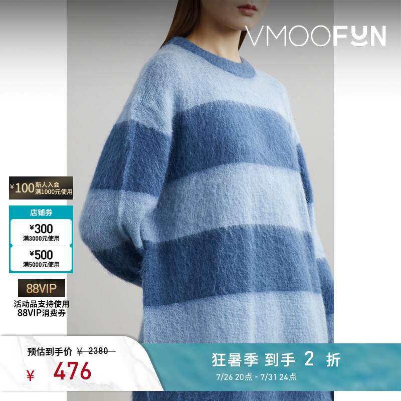 [Off-Season Special] Michael Michael Kors Autumn and Winter Women's Striped Patchwork Blended Sweater