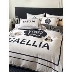 Chanel Ice Silk Four-Piece Set Double American Bedding French Four Silk Home Textiles Summer French Summer