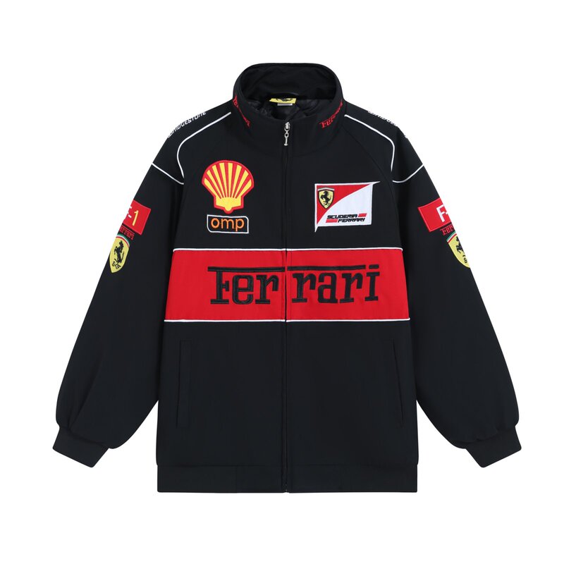 F1 Thin Ferrari Racing Suit Embroidered Motorcycle Riding Suit Casual Jacket European and American Style Baseball Jacket F1 Thin Ferrari Racing Suit Embroidered Motorcycle Riding Suit Casual Jacket European and American Style Baseball Jacket