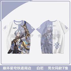 Collapse Star Dome Railway Around cos Baier T-Shirt Men's and Women's Short Sleeve Game Secondary T-Shirt Clothes Pain