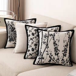 Chenille Throw Pillow for Living Room Sofa, Light Luxury High-End Backrest Pillow, Square Pillowcase, Bay Window Cushion, Headboard Cushion