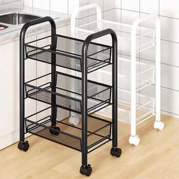 Kitchen storage rack household storage rack floor-standing multi-layer supplies collection small cart multi-function vegetable basket