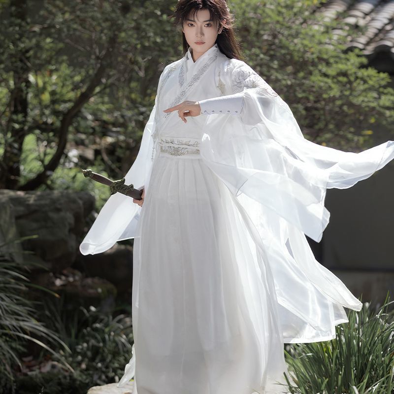 Original New Hanfu for Men and Women, Cloud-Style, White, Elegant and Cool, Chinese Style, Ethereal Martial Arts Outfit Original New Hanfu for Men and Women, Cloud-Style, White, Elegant and Cool, Chinese Style, Ethereal Martial Arts Outfit