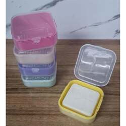 Travel Soap Box, Square Drain Rack with Lid, Portable Storage Box, Waterproof Handmade Soap Box, Student Dormitory Storage