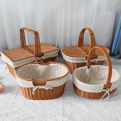 Picnic Basket, Vegetable Basket, Picnic Basket Storage Basket, Egg Basket, Woven Hand Basket, Toy Storage Basket, Imitation Rattan Wicker Basket