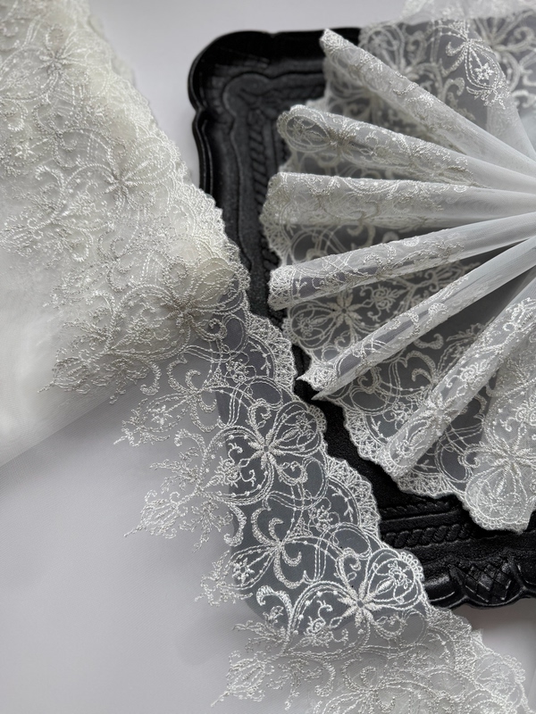 Japanese-Style 5-Color Sparkling Palace-Style Mesh Embroidery Lace Trim Accessories for Handmade Doll Clothes, Hair Accessories, Lingerie, and Skirt Hem Splicing