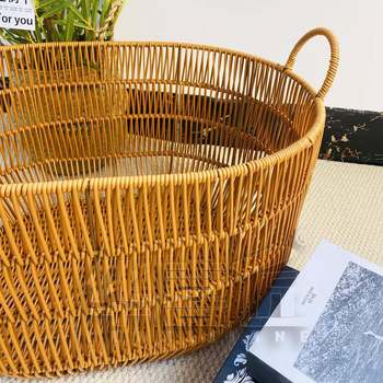 118 japanese simple style imitation rattan bedroom yrp clothes w clothes storage basket miscellaneous clothes dirty clothes play basket 50 defense.5*40