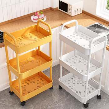 Cart storage rack bedroom bathroom floor-standing multi-layer snack rack kitchen movable baby supplies storage rack