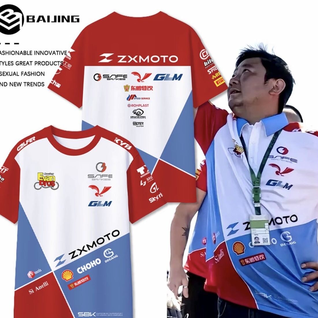 張雪モーターサイクルウェア 2026 WSBKレース同スタイル作業服 速乾アイスシルク半袖Tシャツ（男女兼用）