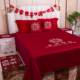 Wedding red sheets and pillowcases for wedding three-piece sets for women dowry hotel wedding bed decoration wedding supplies