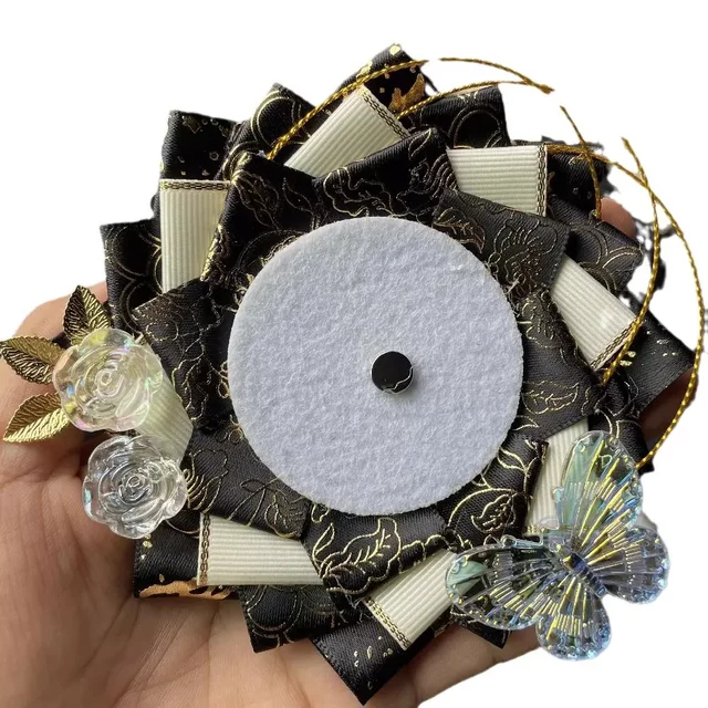 Identity V Badge Protective Case with Luxurious Decoration and Trailing Design, 58-75mm, Anime-Style Badge Holder