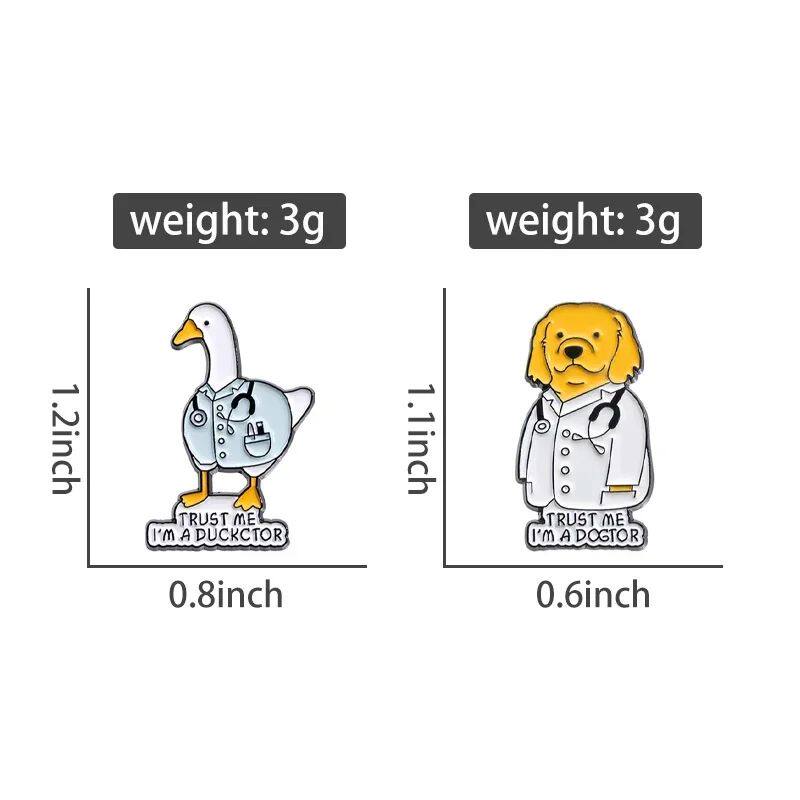 TRUST ME I'M A DOGTOR Ducktor Enamel Pins: 给你的背包来点萌趣吧！卡通医生鸭带你飞！-金箔花-淘宝好物网