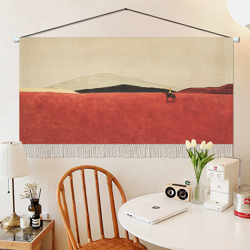 French Abstract Wabi-Sabi Style Tapestry for Dining Room and Living Room Decoration, Background Cloth, Art Hanging Cloth, Bedroom Headboard Fabric Hanging Painting