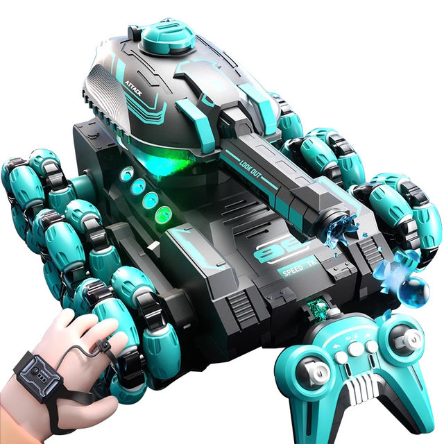 Remote Control Stunt Car Eight-Wheel Tank Car Launch Water Bomb Stunt Drift Spray Gift Boy Toy Birthday Gift