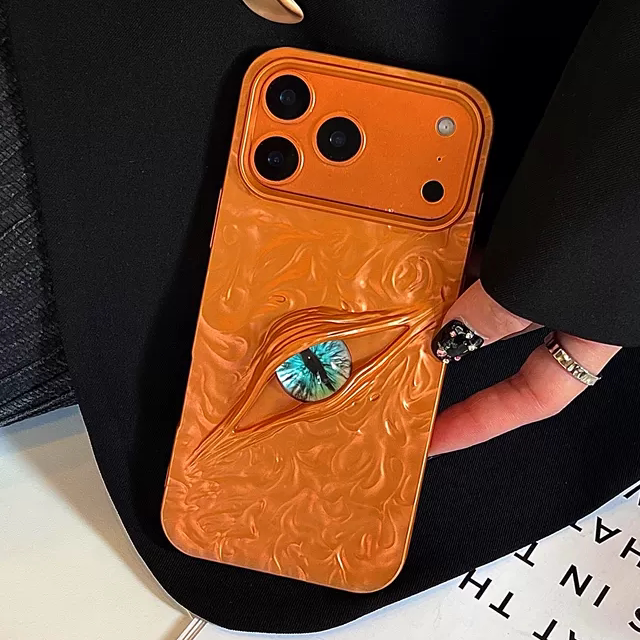 New Frosted Three-Dimensional Pleated Devil's Eye Cool High-End Niche Phone Case Suitable for Apple 17 Pro Max, 16 Pro Full Protection Anti-Drop, 15 Soft, 14 Pro Simple Solid Color Trendy Style 13P 1211