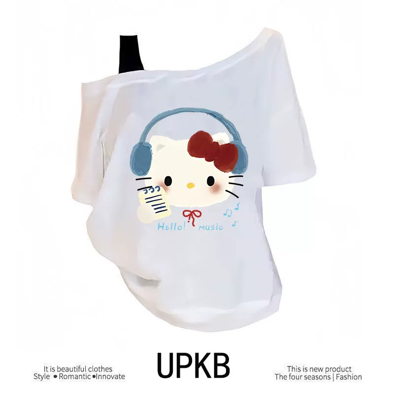 FDR LINE Hello kitty, набор, ремень для сумки, летняя универсальная футболка с коротким рукавом, простой и элегантный дизайн