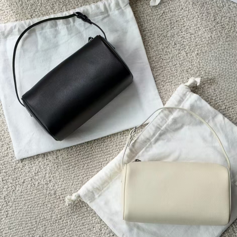 90S Niche First-Layer Cowhide Handbag, Simple Retro Handbag, Single Shoulder Bag, Mini Suede Crossbody Pen Holder Bag