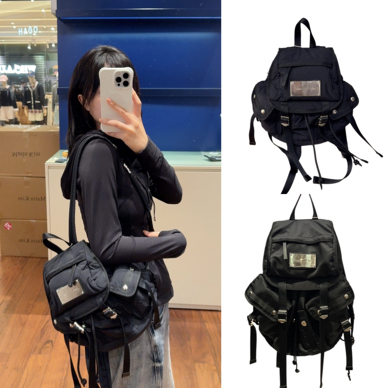 Korean Matin Kim Bag Niche Nylon Backpack for Women Large Capacity Commuter Casual Backpack Multi-Pocket School Bag Korean Matin Kim Bag Niche Nylon Backpack for Women Large Capacity Commuter Casual Backpack Multi-Pocket School Bag