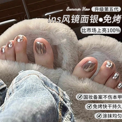 베이킹, 빠른 건조, 미백없이 미러링 된 실버 매니큐어