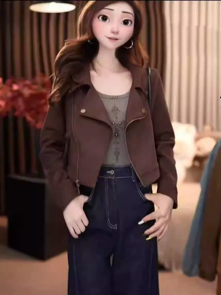 Velvet short autumn jacket, for teenagers, oversize