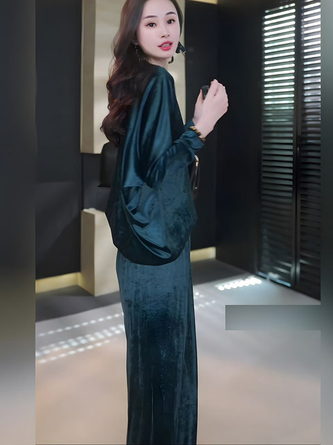 Mijie 2025 Autumn New Style Lightly Mature Loose Women's Long Dress with High-End Fashionable Temperament, Waist-Cinching and Slimming Effect