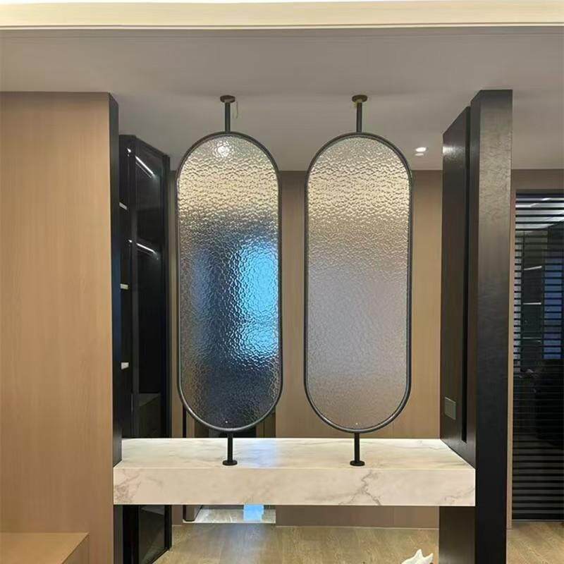 Современная минималистская ванная комната Changhong glass на полстены с небольшим экраном, роскошная зона для влажной и сухой уборки, перегородка для раковины, гостиная из кованого железа Изображение 1