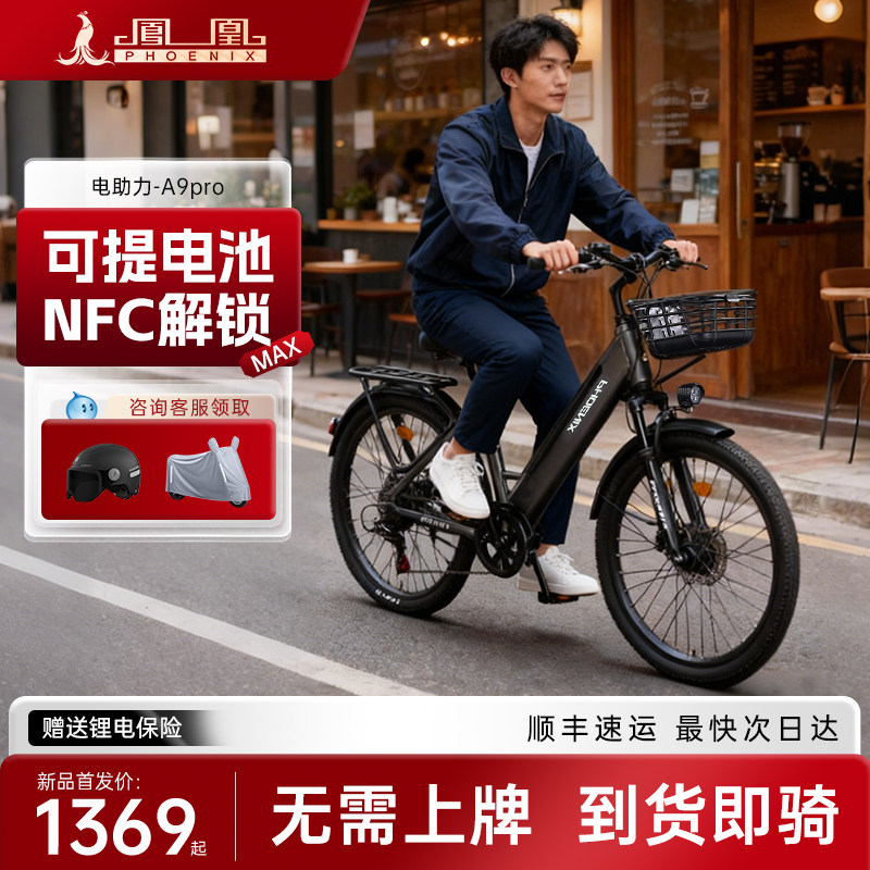 Phoenix Electric-Assisted Bicycle for Men and Women, Adult 24inch Removable Lithium Battery Electric Vehicle for Commuting and Transportation