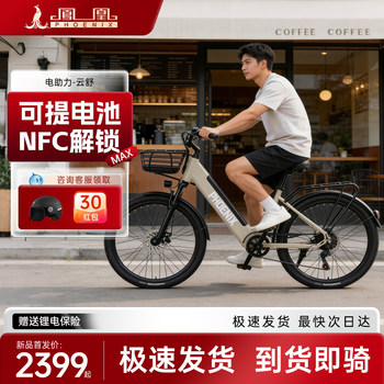 Phoenix Electric Power-Assisted Bicycle for Men and Women, Adult Model 26inch with Removable Lithium Battery, Electric Vehicle for Commuting and Transportation